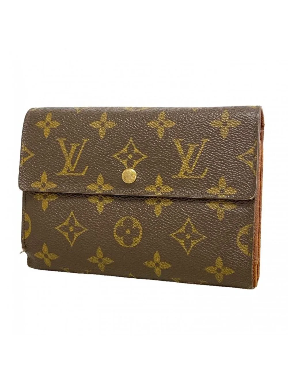 Louis Vuitton Trifold Wallet Monogram Porte Tresor Loue Tuy Papier Brown